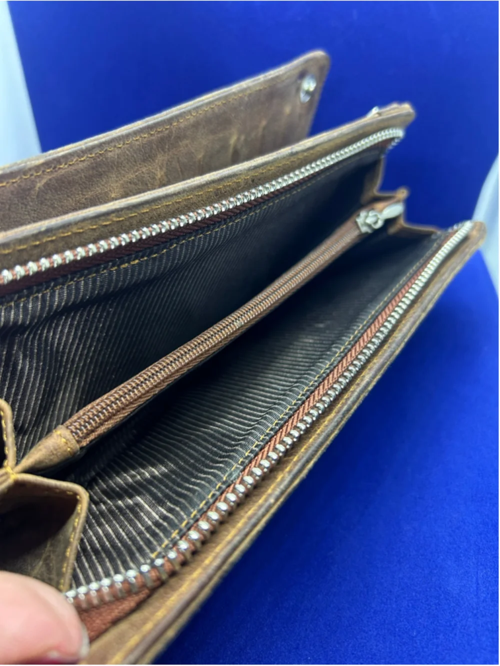 Men's Unbranded Brown Leather Long Wallet One Size